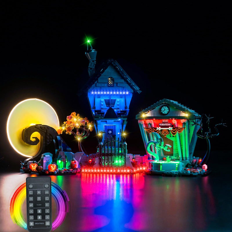 LocoLee Light Compatible with Lego Tim Burtons The Nightmare Before Christmas 21351 Lighting Set Accessories Compatible with Lego Halloween 21351 No Models Only Light Upgraded RC Version - Image 3