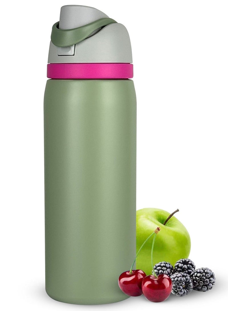 ROEIEIS 32 OZ Stainless Steel Water Bottle Vacuum Insulated with Dual Drinking Mode for Home Sports Gym - Image 1