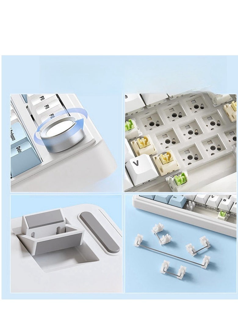 AULA - 80 Key Mechanical Keyboard - Gasket Structure - Full Key Hot Swappable - RGB Lights - Wireless Bluetooth Connection - Gaming Keyboard And Office Keyboard - Image 1