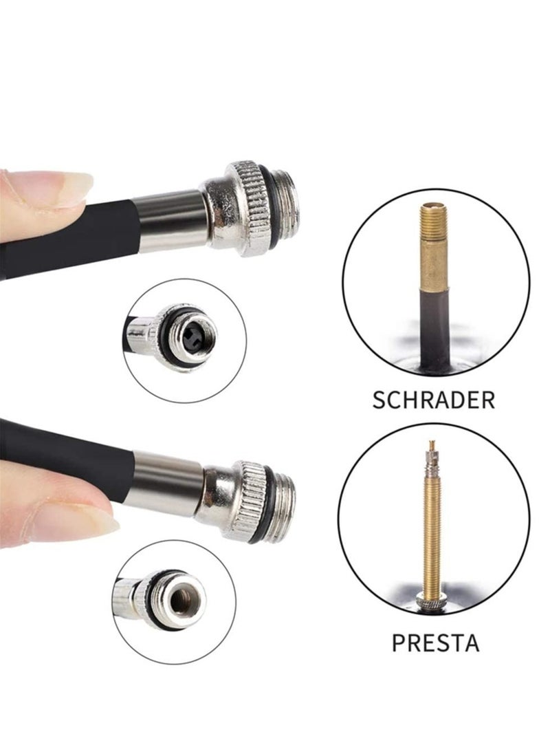 Cuken Mini Bike Pump, High Pressure Bicycle Pump, Aluminum Alloy Bike Air Pump Presta and Schrader Valve Compatible, Portable Bike Tire Pump for Road Mountain Bikes & More, Ball Pump, Black  - Image 5