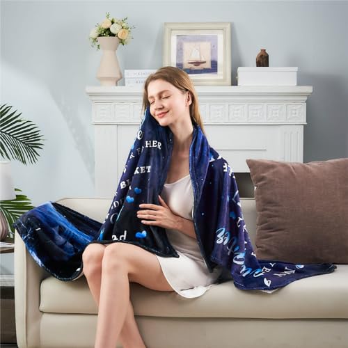 tgruihm to My Son Blanket from Dad, Blue Lion Blanket for My Sons, Son Gifts from Dad, Christmas Father to Sons Birthday Gifts Super Soft Cozy Flannel Blankets for Bed Sofa Decor 80"x60" - Image 4