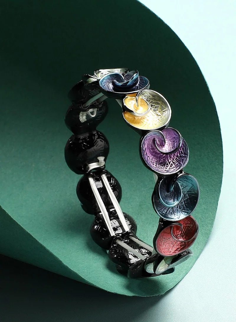 SOHI Metallic Swirl Artificial Bracelet Jewellery