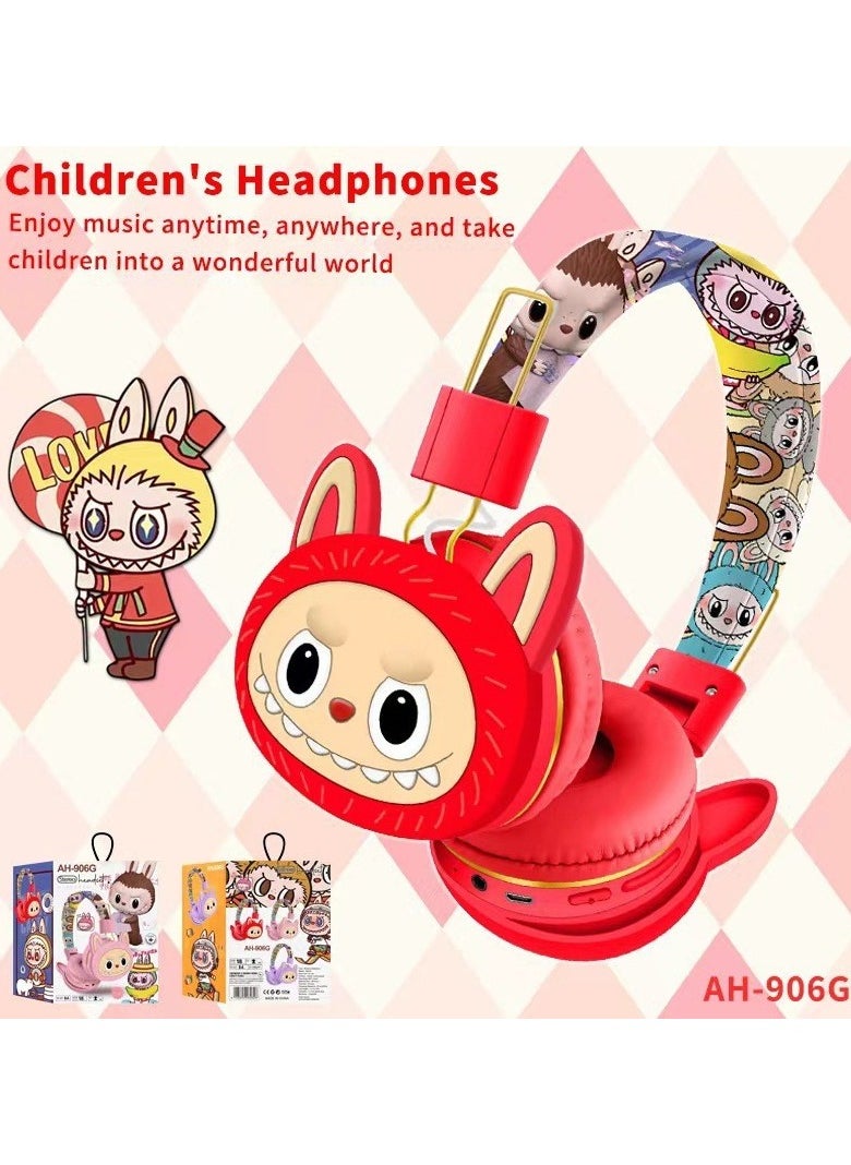 Generic Children's Bluetooth wireless headphones with noise reduction feature, suitable for TF cards, mobile phones, and tablets. 