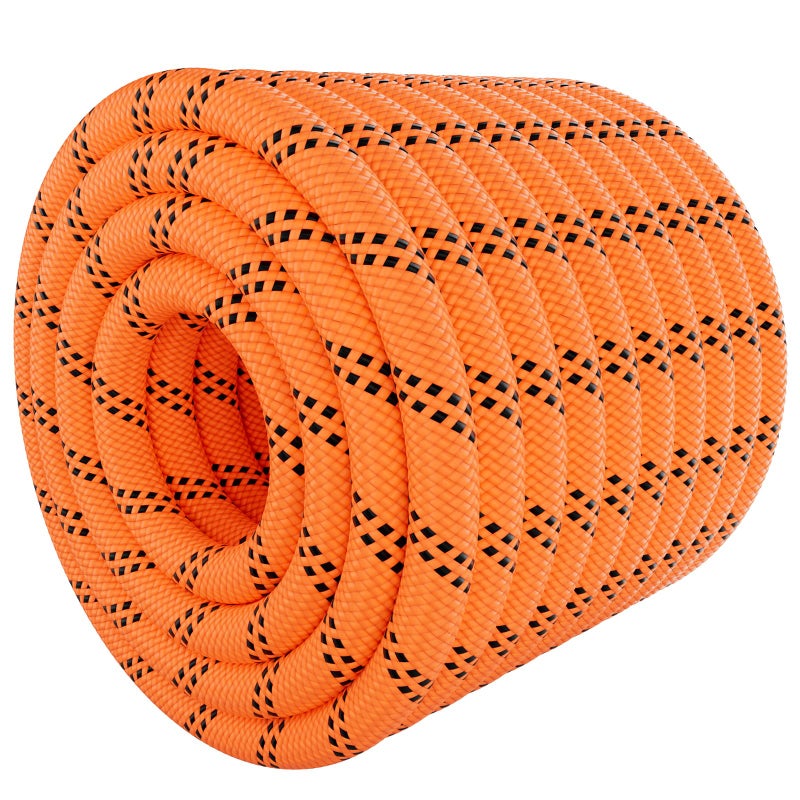 X XBEN Braided Polyester Arborist Rope 3/8 inch X 120ft, 48 Strands, 3430 LBS Breaking Strength Outdoor Rope, Arborist Rigging Ropes for Rock Hiking Camping Swing Tree Rescue, Orange - Image 1