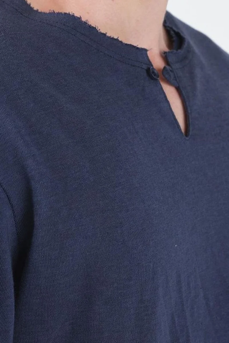 Giesto Navy Blue GIESTO Men's Cotton Long-Sleeve Crew Neck T-Shirt for Men | Best Price UAE