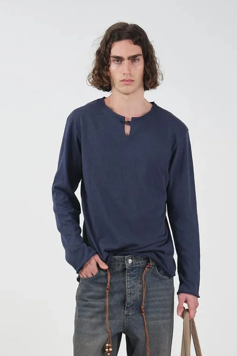 جيستو GIESTO Men's Cotton Long-Sleeve Crew Neck T-Shirt