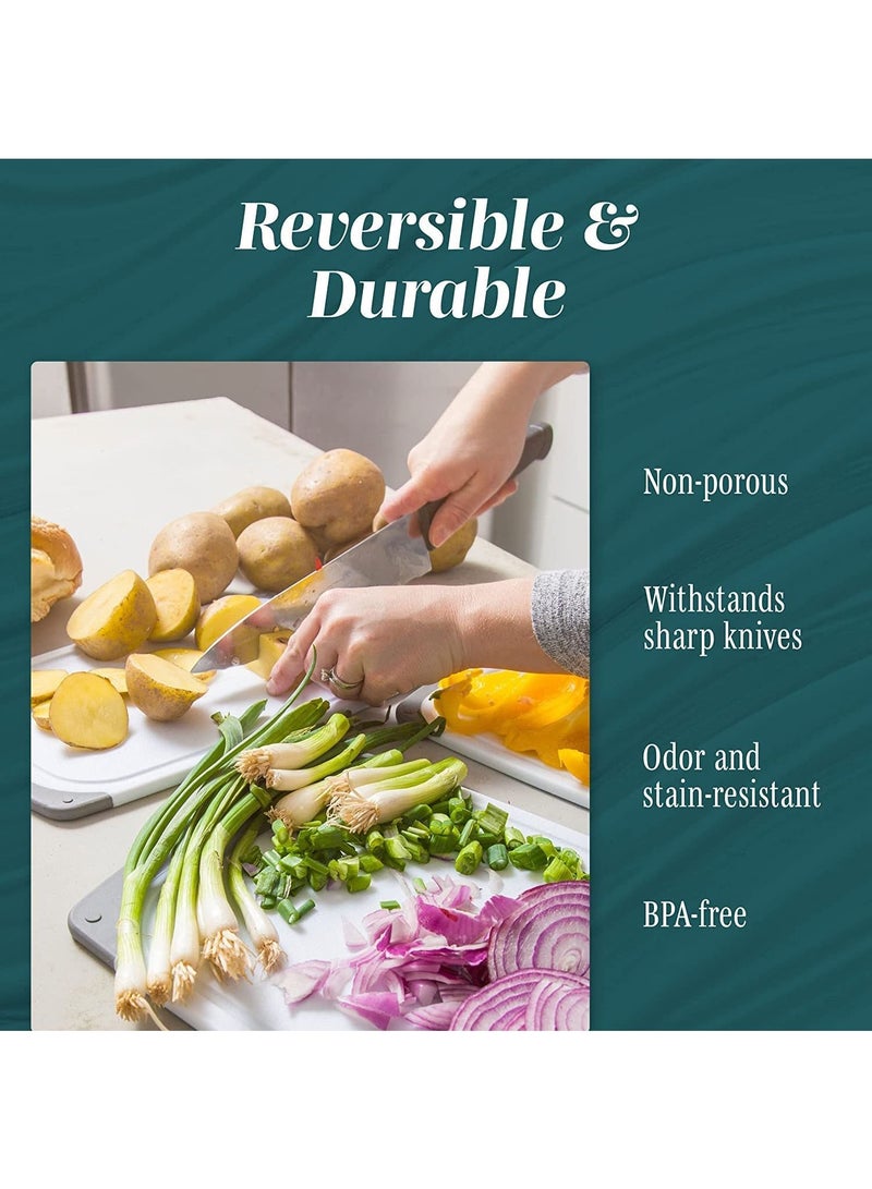 Arabest 3-Piece Wheat Straw Cutting Board Set - Non-Slip Chopping Board with Juice Groove & Handles, Kitchen Chopping Boards for Fruit/Vegetables (Small to Large)  - Image 4