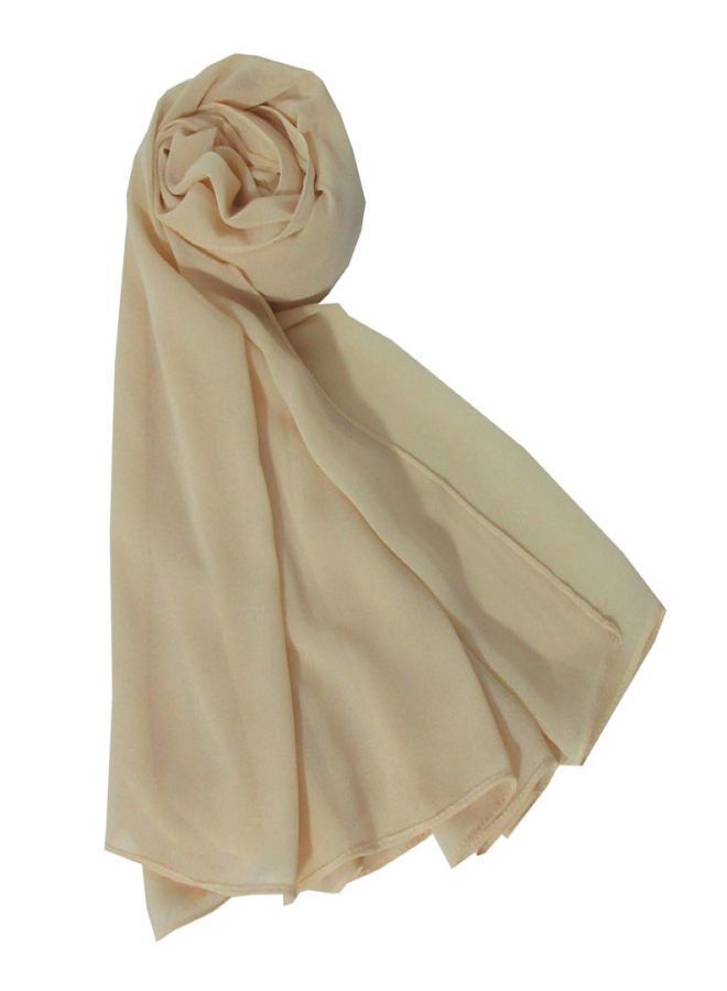 Fatah Big Scarf Crepe Solid - Light Beige Color - From Fatah 