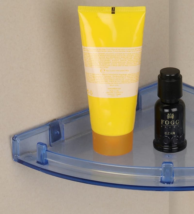 iSTAR Blue Acrylic Corner Shelf/Wall Stand/Bathroom Shelf/Wall Shelf/Wall Rack/Bathroom Rack/Kitchen Shelf/Bathroom Accessories Acrylic Wall Shelf 10 x 10 inch (Number of Shelves - 1, Blue) - Image 2