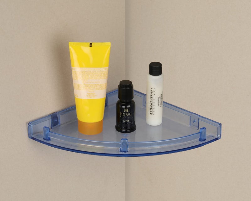 iSTAR Blue Acrylic Corner Shelf/Wall Stand/Bathroom Shelf/Wall Shelf/Wall Rack/Bathroom Rack/Kitchen Shelf/Bathroom Accessories Acrylic Wall Shelf 10 x 10 inch (Number of Shelves - 1, Blue) - Image 1