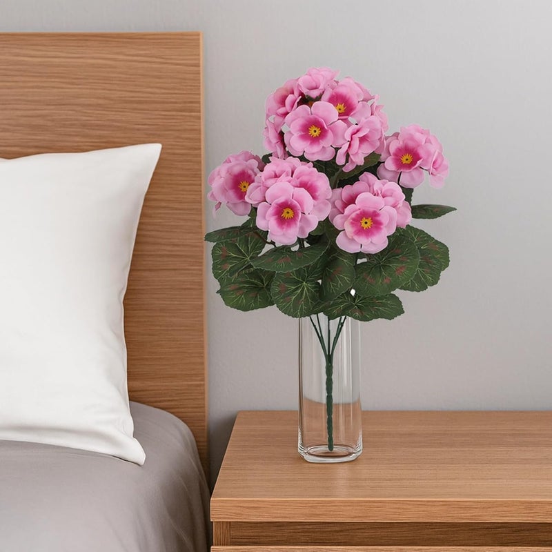 Geranium Flowers, 5 Artificial Plants, 14 in Decor - Image 4