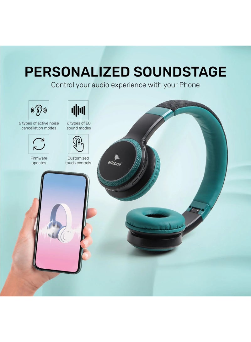 أريزون سماعات رأس لاسلكية Arizon AH-9 بتقنية بلوتوث 5.3 مع 6 أوضاع معادل صوت وإلغاء ضوضاء ستيريو عالية الدقة - Image 4