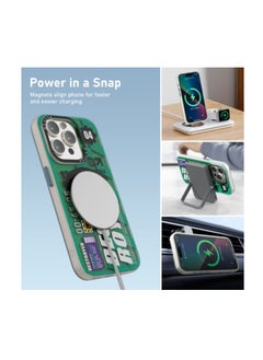 Mezone Destroyer iPhone 14 MagSafe Case, Shockproof & Anti-Yellowing Phone Case Reinforced Corners with Airguard, Green  - Image 3