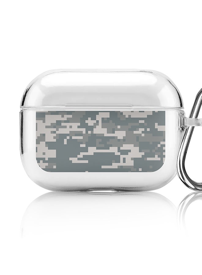Stylizedd Classic Clear printed Case for Apple AirPods Pro 2nd Generation Thin Transparent Cover [Designed for Apple AirPods Pro 2nd Generation] - Digital Camo - Image 1