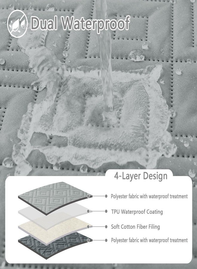 هيها بطانية مقاومة للماء للكلاب من هيها، غطاء سرير ناعم للكلاب، بطانيات للحيوانات الأليفة، غطاء أريكة مقاوم للماء للكلاب قابل للغسل، أغطية أريكة قابلة للعكس للحيوانات الأليفة (40 × 90 بوصة، رمادي/رمادي داكن) - Image 2
