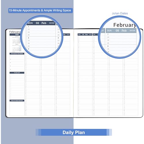 Poluma 2026 Weekly Appointment Book & Planner - Daily Hourly Planner 2026 with 15-Minute Interval, January 2026 - December 2026, 8.5" x 11", Achieve Your Goals & Improve Productivity - Black - Image 2