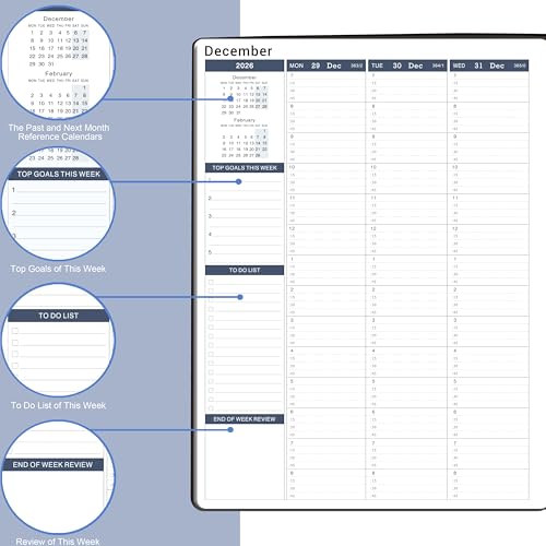 Poluma 2026 Weekly Appointment Book & Planner - Daily Hourly Planner 2026 with 15-Minute Interval, January 2026 - December 2026, 8.5" x 11", Achieve Your Goals & Improve Productivity - Black - Image 4