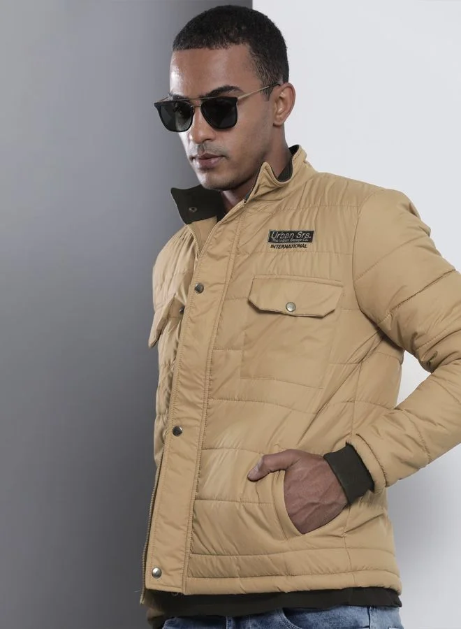 ذا انديان كراج كو The Indian Garage Co Men Slim Fit Solid High Neck Long Sleeves Jacket