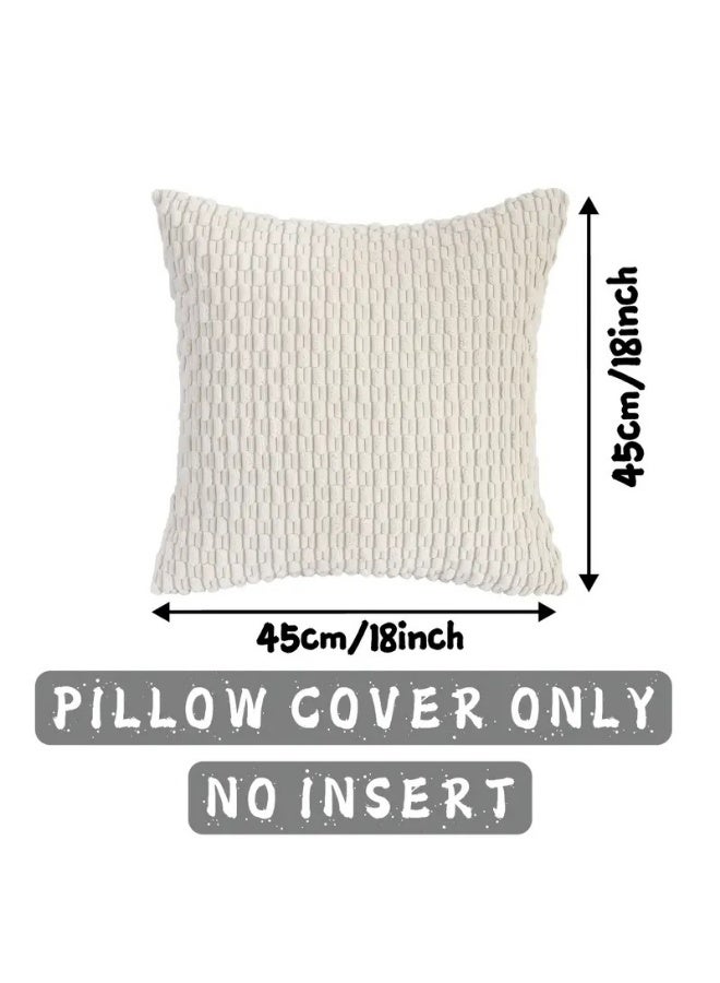 FASHION HOME Set of 2 Throw Pillow Covers 18x18 Inch Soft Corduroy Plush Velvet Boho Stripe Decorative Pillow Cover Home Decor - Image 5
