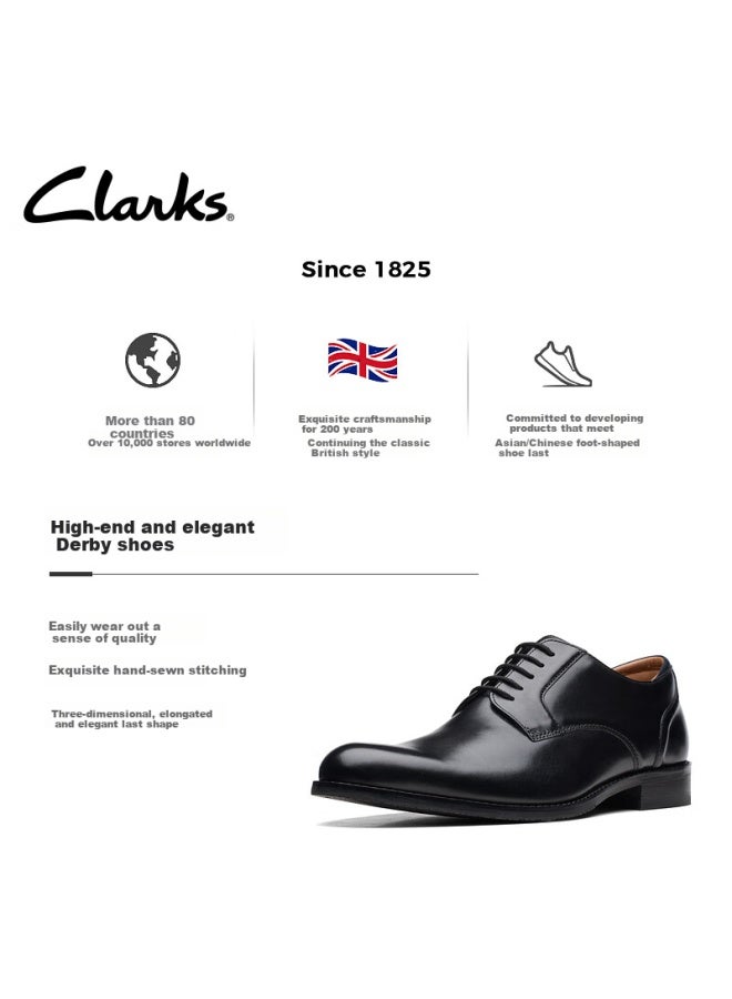 Clarks Clarks Men's Craftsmanship Series British Style Formal Leather Shoes Classic Derby Shoes Casual Leather Shoes Wedding Shoes - Image 1