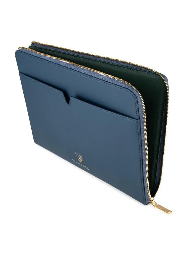 Veganologie Eden Apple Leather Laptop Sleeve 13" in Blue Made From 30 Apples