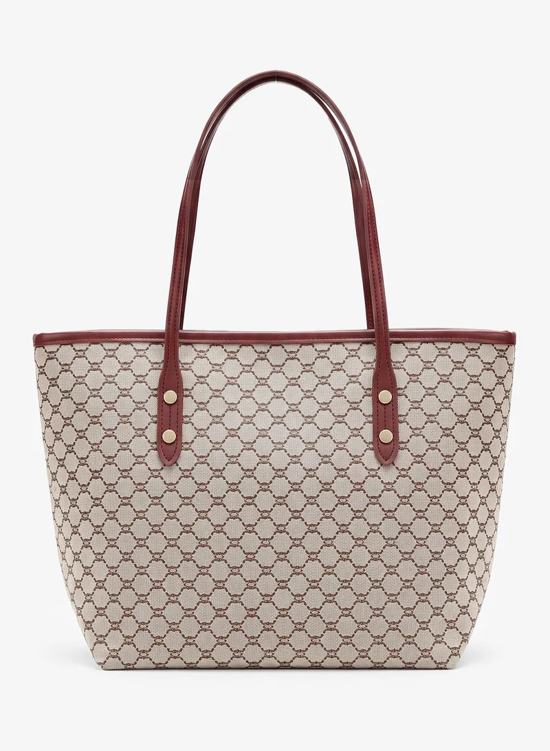 ايلا Printed White Tote Bag