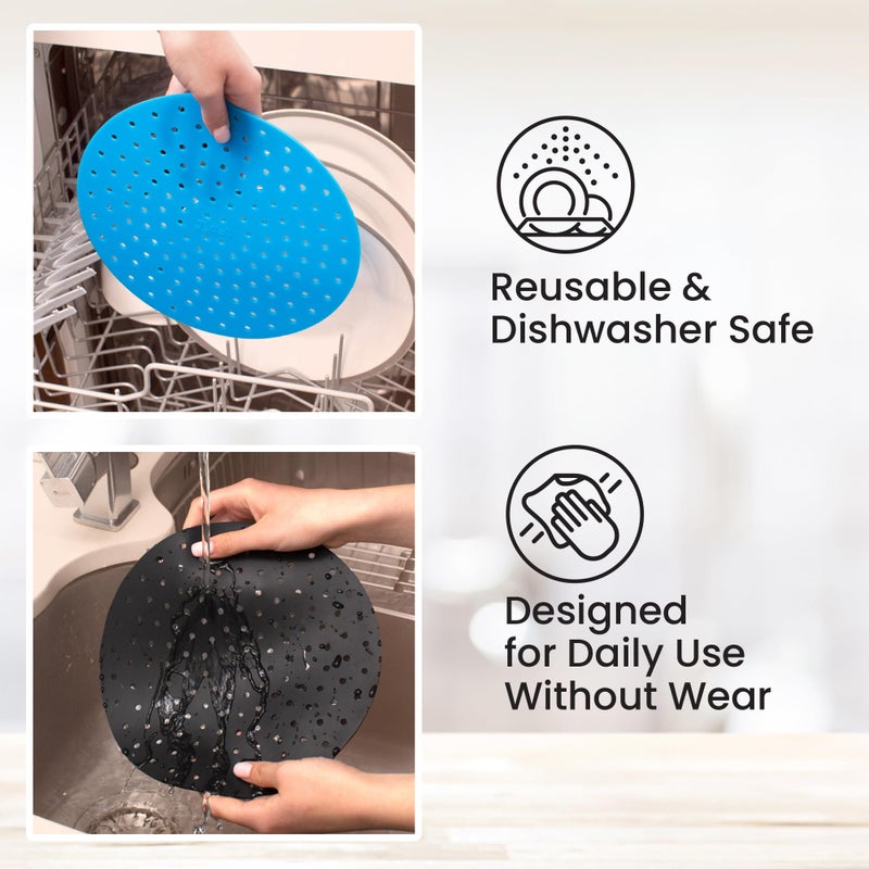 LOTTELI KITCHEN Reusable Air Fryer Liners 3 Pack for 5-7QT Fryers - 8" Round Silicone Air Fryer Liners - Easy to Clean Air Fryer Accessories - Non-Stick Parchment Paper Replacement - Image 5