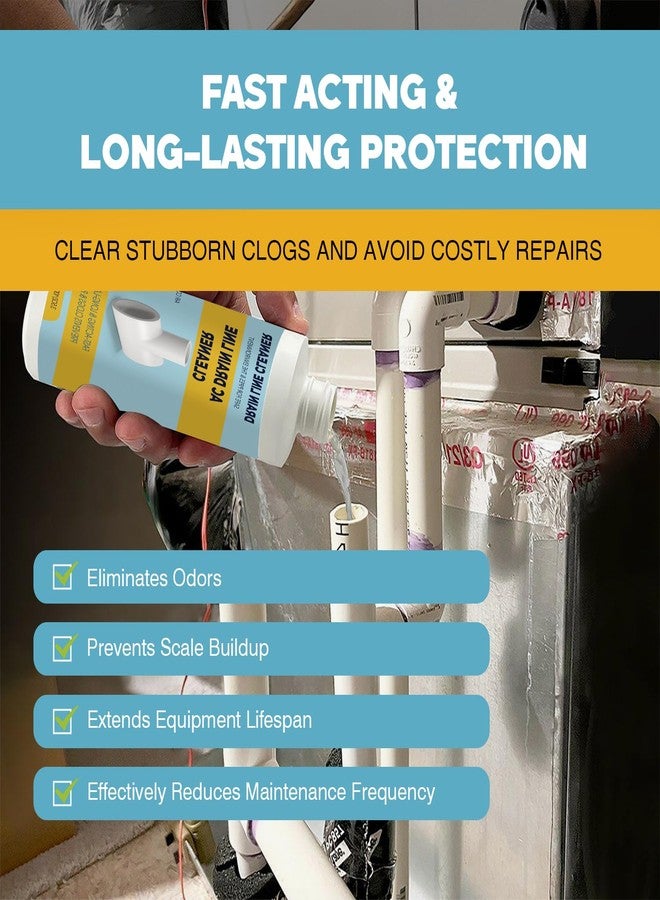 LIIZOUSUDA 4 Pack A/C Condensate Drain Line Cleaner - Prevents Odors & Water Damage - Air Conditioner Drain Lines Solution for Pipes Systems - Fast Acting & Long Lasting - 16 oz - Image 2
