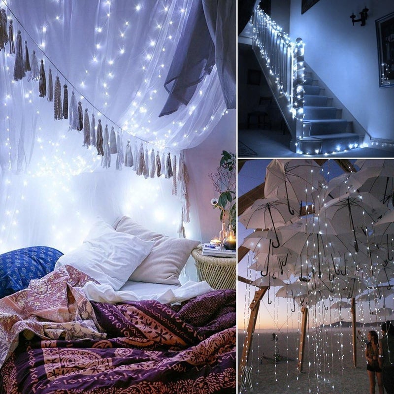 ANJAYLIA Fairy Lights, 4 Pack String Lights 10ft 30 LED Twinkle Lights for Wedding, Bedroom, Party, Christmas, White - Image 2