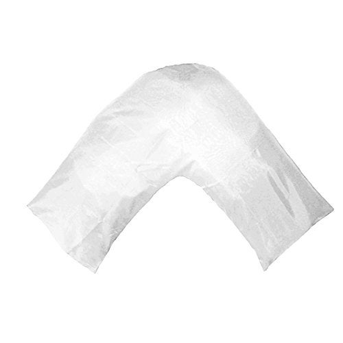 Gyulin Silky Soft Satin Soild Envelope Style V ShapedTriBoomerang Pillow Cover Pillowcase Pillow Protector Cushion Cover for OrthopaedicPregnancyNursing PillowsOnly Cover No Insert White