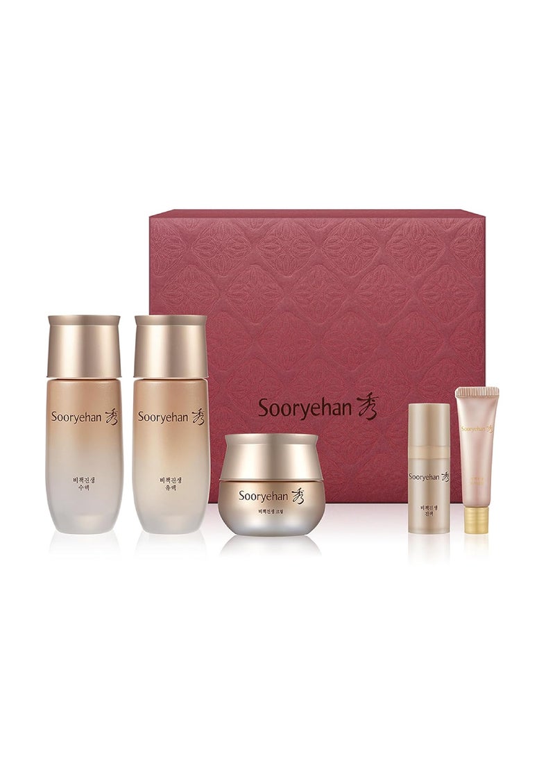 Sooryehan - Sooryehan Bichaek True-Rejuvenating Skincare Set (206 ml/6.97 fl oz) - Radiant and Firm Skin, Skin Elasticity by LG Beauty. Korean Panax Ginseng, Korean Medicine Extracts & Amino Acids. - Image 1