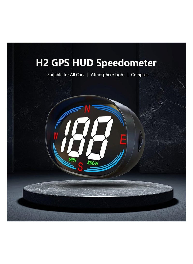Generic - Digital Speedometer Heads up Display for Car GPS HUD Universal All Cars Head Up Display Vehicle Speed Compass MPH KMH Speed Gauge Plug and Play - Image 1