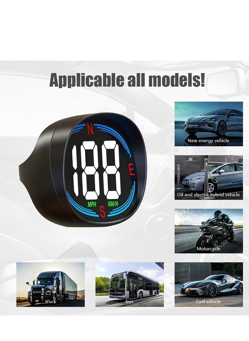 Generic - Digital Speedometer Heads up Display for Car GPS HUD Universal All Cars Head Up Display Vehicle Speed Compass MPH KMH Speed Gauge Plug and Play - Image 1
