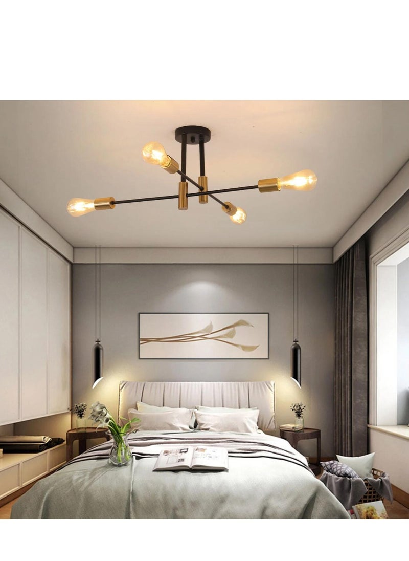 GEADI Mid Century Sputnik Chandelier Modern Ceiling Lighting 4 Lights Adjustable Industrial Mount Pendant Light Fixture for Kitchen Living Dining Room Bedroom Foyer (Bulbs NOT Included)  - Image 4