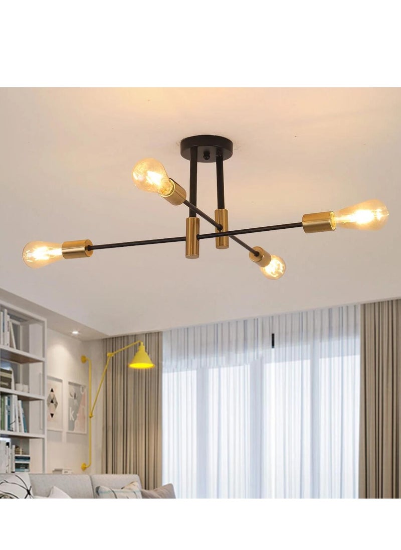 GEADI Mid Century Sputnik Chandelier Modern Ceiling Lighting 4 Lights Adjustable Industrial Mount Pendant Light Fixture for Kitchen Living Dining Room Bedroom Foyer (Bulbs NOT Included)  - Image 1