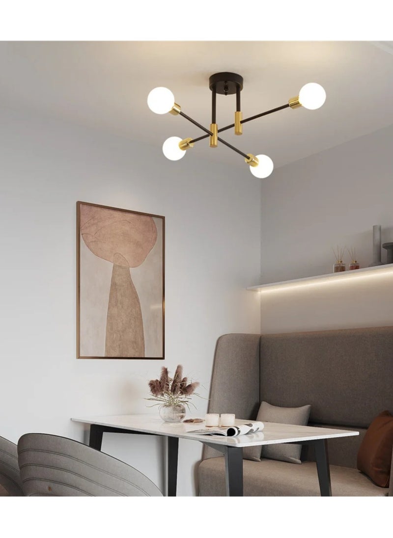 GEADI Mid Century Sputnik Chandelier Modern Ceiling Lighting 4 Lights Adjustable Industrial Mount Pendant Light Fixture for Kitchen Living Dining Room Bedroom Foyer (Bulbs NOT Included)  - Image 2
