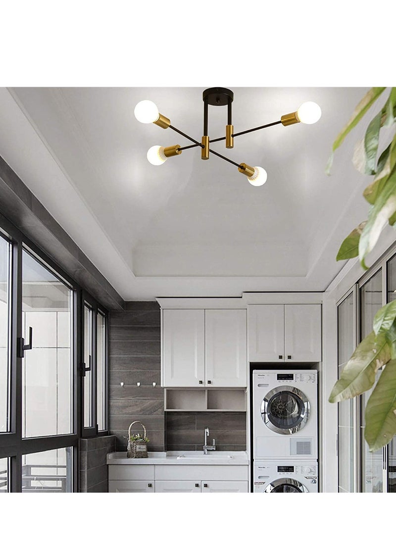 Mid Century Sputnik Chandelier Modern Ceiling Lighting 4 Lights Adjustable Industrial Mount Pendant Light Fixture for Kitchen Living Dining Room Bedroom Foyer (Bulbs NOT Included)