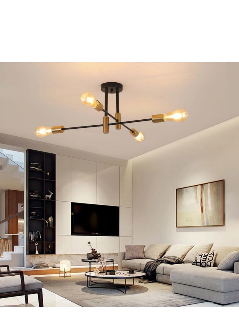 GEADI Mid Century Sputnik Chandelier Modern Ceiling Lighting 4 Lights Adjustable Industrial Mount Pendant Light Fixture for Kitchen Living Dining Room Bedroom Foyer (Bulbs NOT Included)  - Image 5