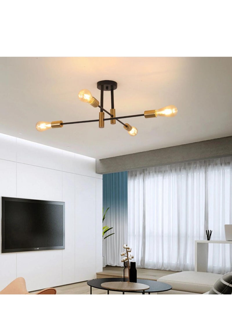 GEADI Mid Century Sputnik Chandelier Modern Ceiling Lighting 4 Lights Adjustable Industrial Mount Pendant Light Fixture for Kitchen Living Dining Room Bedroom Foyer (Bulbs NOT Included)  - Image 3