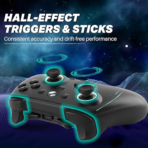 NiTHO BLADES Wireless Gaming Controller for PC, Switch, Android & iOS | Gamepad with Hall Effect Trigger & Stick, M1–M4 Back Buttons, Adjustable RGB Lights, Vibration &Turbo - Image 4