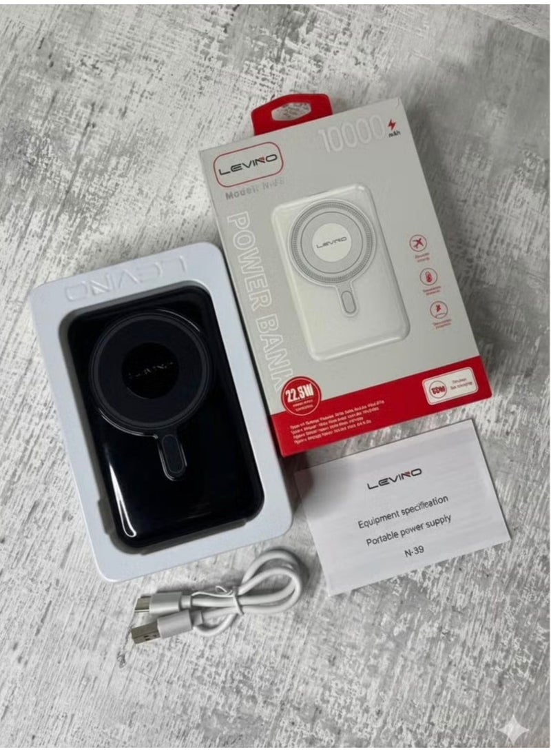LEVINO N-39 10000mAh Magnetic Wireless Power Bank 22.5W Fast Charging PD18W Type-C Portable - Image 3