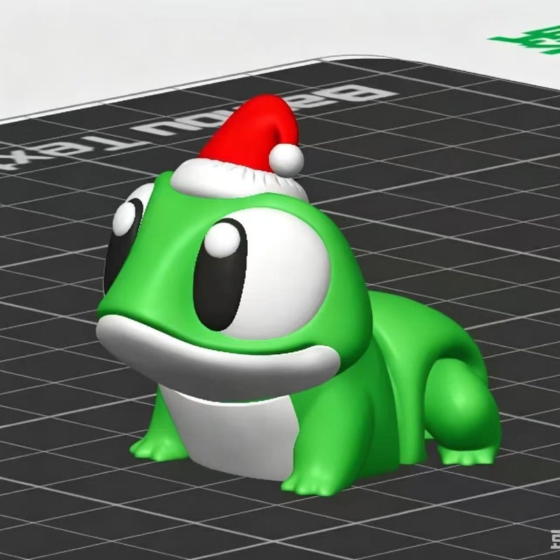 3D-Printed Articulated Big-Eyed Frog and Animal Model Toy Hanging Ornament