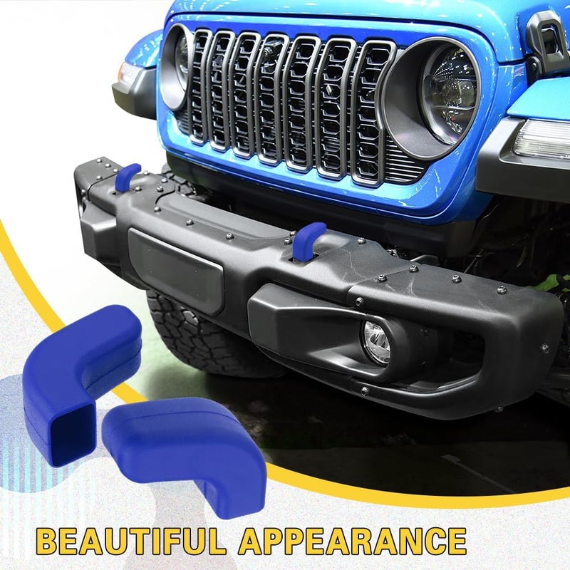 ASUBHA 2Pack Factory Bumper Tow Hook Covers for Jeep Wrangler JK JL Gladiator JT 2007-2025 Front Bumpers, Rubber Sleeve Protectors for Front Bumper, Automotive Exterior Accessories - Image 5