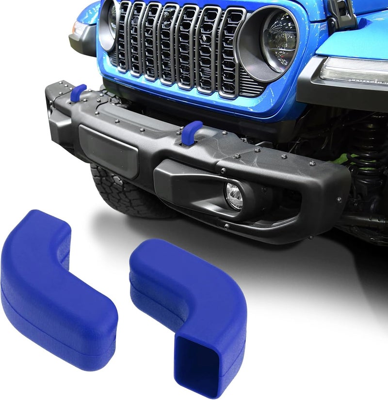 ASUBHA 2Pack Factory Bumper Tow Hook Covers for Jeep Wrangler JK JL Gladiator JT 2007-2025 Front Bumpers, Rubber Sleeve Protectors for Front Bumper, Automotive Exterior Accessories - Image 1