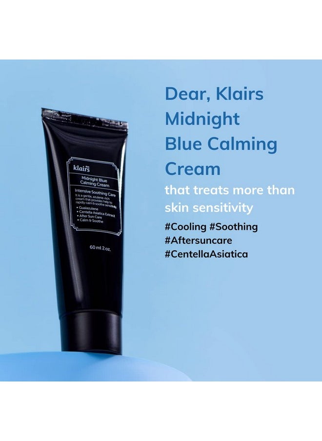 DearKlairs Midnight Blue Calming Cream, Soothing, Redness Relief Moisturizer, Hydrating, Fast Absorbing, Light Texture For Easy Use, For Oily Skin, Sensitive Skin Friendly (2 Ounce (Pack Of 1))  - Image 1