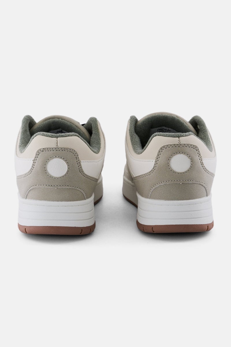 Algspar Men Lace Up Casual Shoes, Beige - Image 4