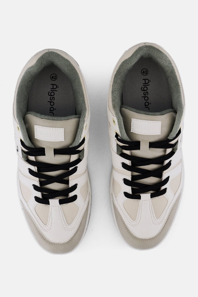 Algspar Men Lace Up Casual Shoes, Beige - Image 2