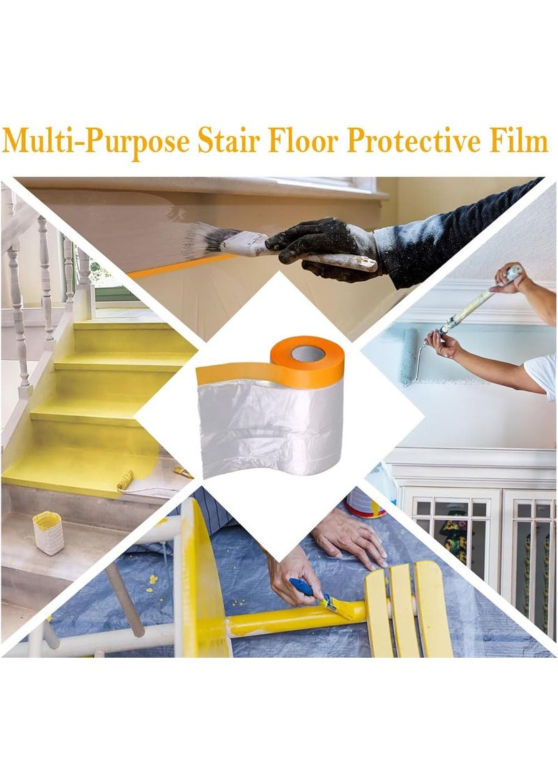 Generic 3M x 20M Masking Film with Tape,Plastic Waterproof Dust-Proof Pre-Taped and Drape,Transparent Painting Protective Masking Film,Plastic Protective Drop Film for Furniture Carpet Bed Covering  - Image 2