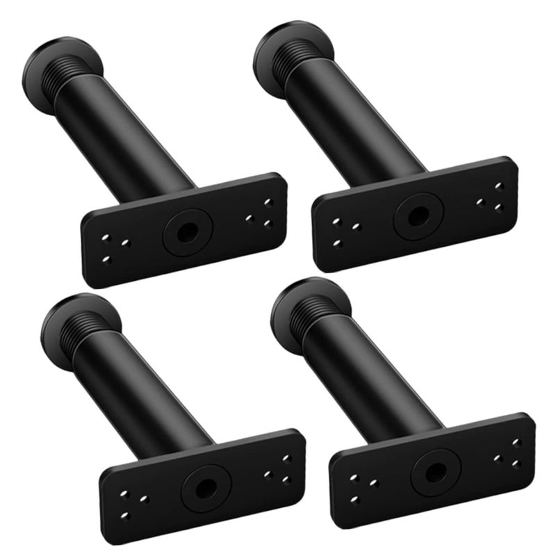 Black Bed Frame Center Support Legs 4 Piece Set 18X10CM Replacement For King Bunk Floor Bedframes - Image 2