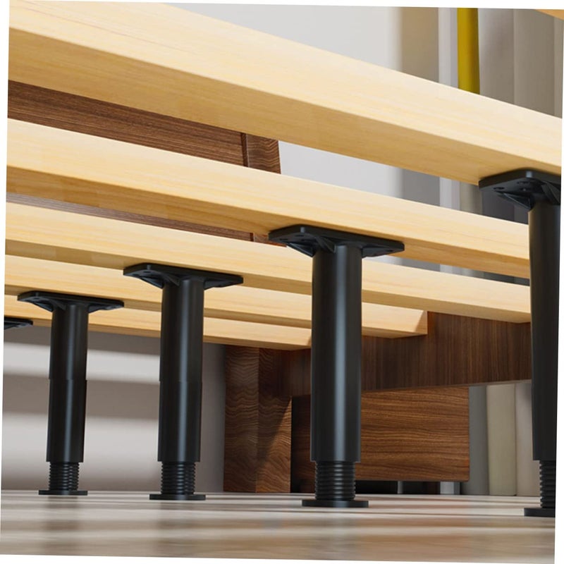Black Bed Frame Center Support Legs 4 Piece Set 18X10CM Replacement For King Bunk Floor Bedframes - Image 4